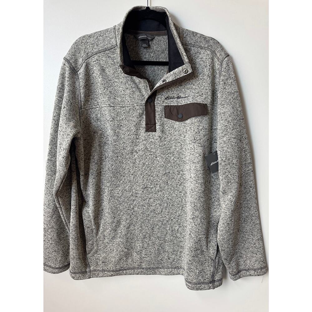 Eddie Bauer‎ Grey Convector Snap Pullover Men's L… - image 1